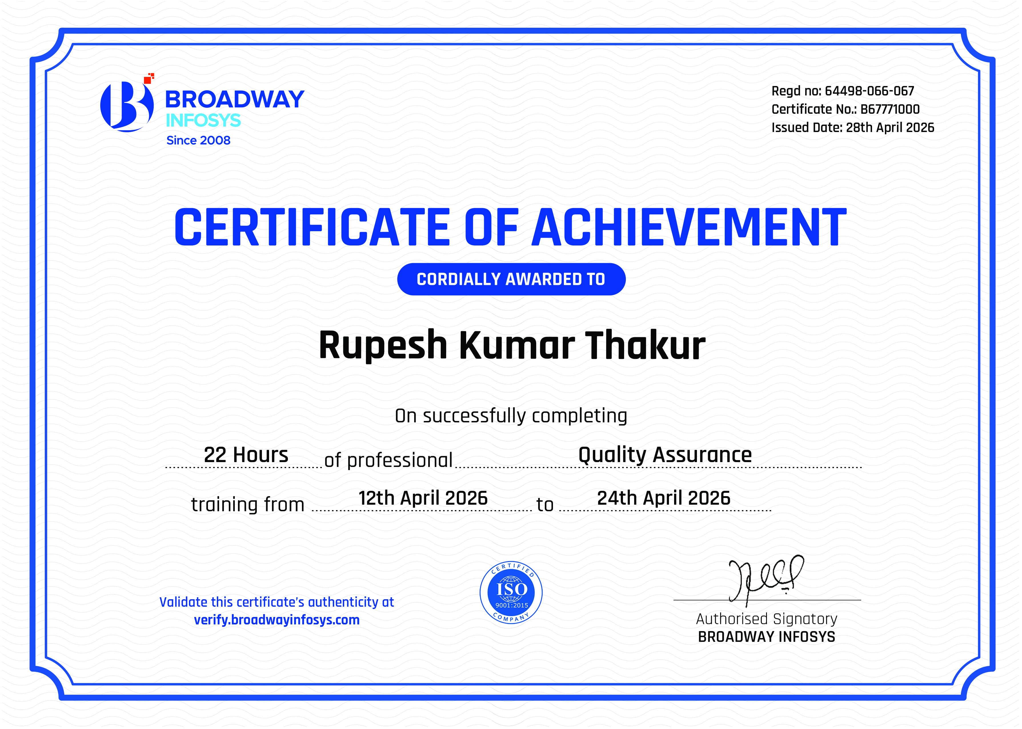 Quality Assurance Certification Training